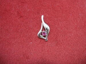 * prompt decision *K14 14 gold white gold ruby entering pendant top * unused goods 
