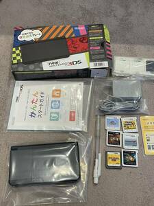 中古品 結構美品です 動作確認済 任天堂 Nintendo Newニンテンドー3DS ブラック KTR-001 オマケ ACアダプタ 3DS用ソフト5本 DSソフト1本