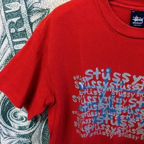 90s USA製 STUSSY ステューシー 半袖プリントTシャツ ヴィンテージ オールド SK8 madeinUSA アメリカ製 赤の画像5