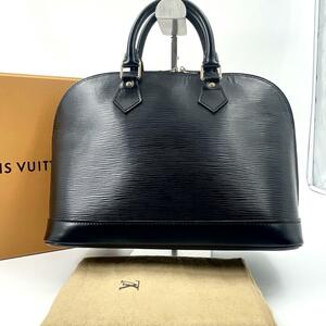 c573”真贋済【ルイヴィトン】“美品” Louis Vuitton アルマPM ノワール ハンドバック ブラック 黒 M40302 ミニ 本革 レザー 金具 カバン