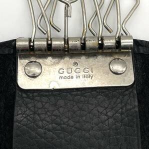 １円〜 ◇格安スタート◇ GUCCI グッチ キーケース シルバー金具 オールレザー ブラック 黒 メンズ レディース ユニセックスの画像8