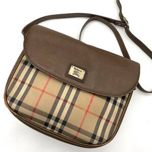 １円〜 ◇入手困難品◇ Burberry バーバリー ノバチェック レザー ショルダーバッグ 斜めかけ ポシェット メンズ レディース ユニセックス