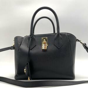 1 jpy ~ * popular model * Samantha Thavasa 2way shoulder bag handbag all leather black black Gold metal fittings 