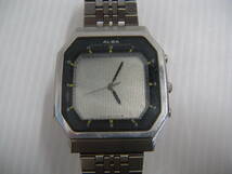 691　SEIKO ALBA セイコー アルバ Y950-5040 デジタル 二重面相 メンズ 腕時計 ベルト社外 不動 動作未確認 _画像1