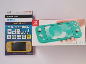 Nintendo Switch lite ターコイズ 箱傷有り 未開封 液晶保護フィルム付き