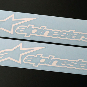 alpinestars アルパインスターズ カッティングステッカー 165mm×34mm ホワイト 2枚 切り文字の画像1