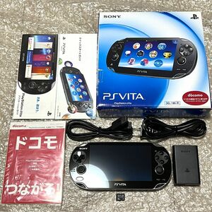 〈本体準美品・動作確認済み〉PS vita PCH -1100 AB01 クリスタルブラック 本体＋メモリーカード 初期型 有機EL PCH-1000