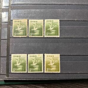 【122】1950年 郵政記念日制定記念 8円 未使用 6枚 糊有の画像1