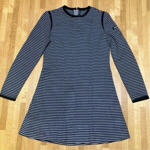 ワンピース ボーダー グレー ブラック 黒 長袖 キッズ 150cm ワンピース ボーダー 長袖ワンピース