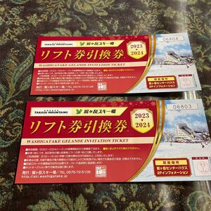 鷲ヶ岳スキー場リフト券2枚　2023-24