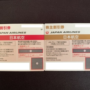 JAL 日本航空 株主割引券 24年5月31日と24年11月30日迄 計2枚 レターパックライト 送料無料の画像1