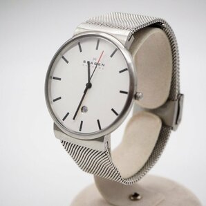 SKAGEN スカーゲン SKW6052 白文字盤 メンズ腕時計 QZ デイト キングラム[fnk]の画像1