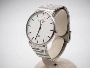 SKAGEN スカーゲン SKW6052 白文字盤 メンズ腕時計 QZ デイト キングラム[fnk]