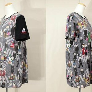 ☆美品☆アルベロベロ/ブタさんプリント半袖ジャージーチュニック:グレー系yu325の画像3