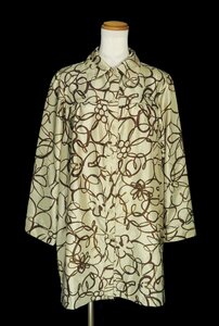 * прекрасный товар *YUKIKO HANAI Yukiko Hanai / цветочный принт принт длинный блуза :10/ оттенок бежевого nj775