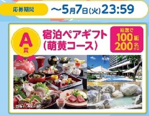 懸賞 応募券　( 宿泊ペアギフト…、イオン商品券、ほか