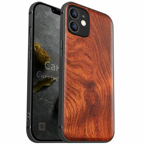 iPhone 12 ケース 木製, 天然木+TPUシリコンツーインワン, アイフォン12（6.1インチ）ケース磁気内蔵 