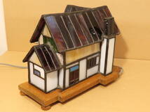 大正期～昭和初期 日本製 古いステンドグラス 家型 ランプ ハウス 照明　大正　昭和 _画像10