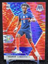 2020-21 Panini Mosaic Prizm Red Pulsar Eduardo Camavinga エドゥアルド カマビンガ FIFA サッカー ルーキー カード France_画像1