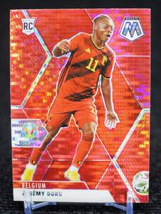 2020-21 Panini Mosaic Prizm Red Pulsar Jeremy Doku ジェレミー ドク FIFA サッカー ルーキー カード Belgium 