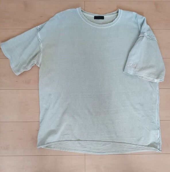 ロデオクラウンズ RODEO CROWNS Tシャツ 半袖 ロゴ 刺繍 モスグリーン USED ナチュラルダメージ カーキ 古着
