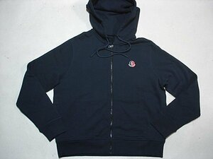 ★新品本物【モンクレール ジーニアス・MONCLER GENIUS】シンプルでも存在感あり！特別感のあるロゴワッペン付きスウェットZIPパーカー紺M