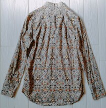 自由区×LIBERTY*スキッパ―シャツ*長袖ブラウス*サイズ38*綿100％*ロデン柄*リバティ*ウィリアム・モリス*オンワード樫山*袖ロールアップ_画像3