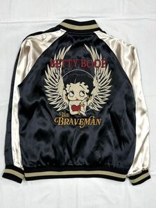 Betty Boop x BRAVE-MAN ベティ ブレイブマン コラボ SKA レーヨン リバーシブル スカジャン BBB-2409 ブラック Lサイズ