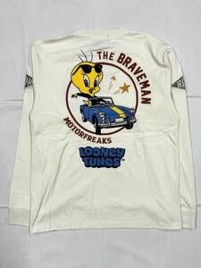 LOONEY TUNES x BRAVE-MAN ルーニーチューンズ ブレイブマン コラボロンTee 長袖Tシャツ LTB-2402 ナチュラル ホワイト Lサイズ