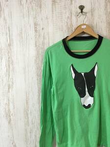 323☆【ロングTシャツ リンガーロンT】lucien Pellat finet ルシアンペラフィネ 黄緑 M