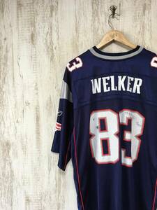 V512☆【NFL ニューイングランド・ペイトリオッツ ユニフォーム】Reebok リーボック WELKER 83番 XL