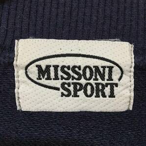 at230☆【ヴィンテージ スウェットシャツ】MISSONI SPORT ミッソーニ トレーナー M 紺の画像8