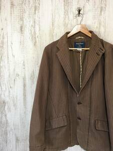 531☆【ヴィンテージ ストライプジャケット】WOOLRICH ウールリッチ ブレザー L 茶