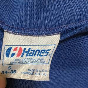 540☆【80s 90s USA製 アメリカ古着 】Hanes ヘインズ ヴィンテージ アメカジ ラグラン スウェットシャツ トレーナー 青 Sの画像5