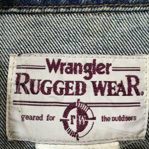 V570☆【ヴィンテージ RUGGED WEAR ジージャン デニムジャケット】Wrangler ラングラー XLの画像6