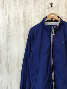 V572*[ reverse side mesh nylon jacket ]HILFIGER DENIM Tommy Hilfiger XL blue 