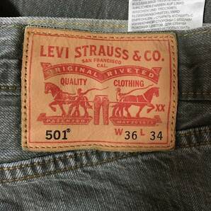 P370☆【501 デニムパンツ ジーンズ】LEVIS リーバイス グレー 36/34 アメカジの画像4