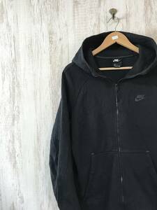 V622☆【ジップアップ スウェットパーカー】NIKE ナイキ フーディー 黒 M