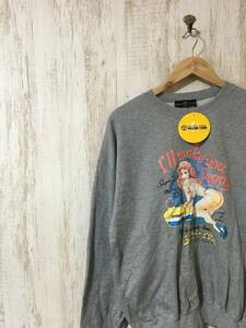 637*[ tag attaching girl print sweatshirt ]YeLLOW CORN Yellow corn F sweatshirt gray 