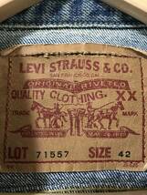 688☆【71557 3rd デニムジャケット ジージャン】LEVI'S リーバイス 42 アメカジ_画像6