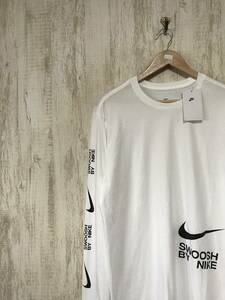 702*[ не использовался с биркой swoshu Logo длинный футболка ]NIKE Nike белый L long T