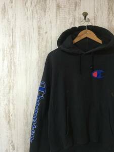 V697☆【REVERSE WEAVE スウェットパーカー】Champion チャンピオン リバースウィーブ 黒 M