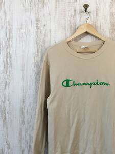 745*[ front Logo sweatshirt sweatshirt ]Champion Champion beige L