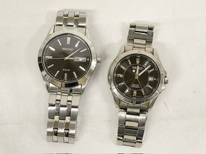 T6252 1円〜 SEIKO セイコー SOLAR V158-0AZ0 V145−0AX0 メンズ クォーツ 腕時計 ジャンク品