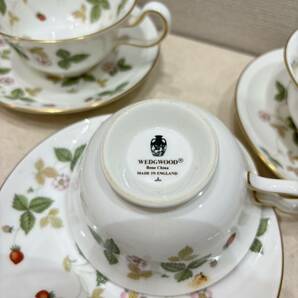 M3859  ウェッジウッド WEDGWOOD ワイルドストロベリー WILD STRAWBERRY カップ＆ソーサー 5客 ブランド食器 比較的綺麗品！の画像4