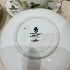 M3859  ウェッジウッド WEDGWOOD ワイルドストロベリー WILD STRAWBERRY カップ＆ソーサー 5客 ブランド食器 比較的綺麗品！の画像5