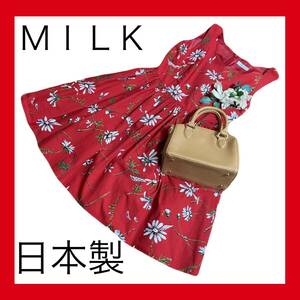 定価27,864円！milkミルクマーガレットブロッサムドレスワンピースフラワー日本製ベルト欠品