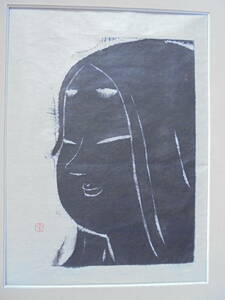 珍品　木版画　時代女性像　レトロ　3487