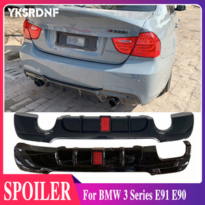 B065 LED Lightincluded リアBumper リップディフューザースポイラー BMW 3 Series E91 E90 325i 335i M Tech 2005 - 2011 ABS