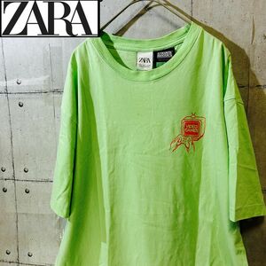 ZARA ザラ　ビックプリントTシャツ　メッセージTシャツ　L 半袖プリントTシャツ